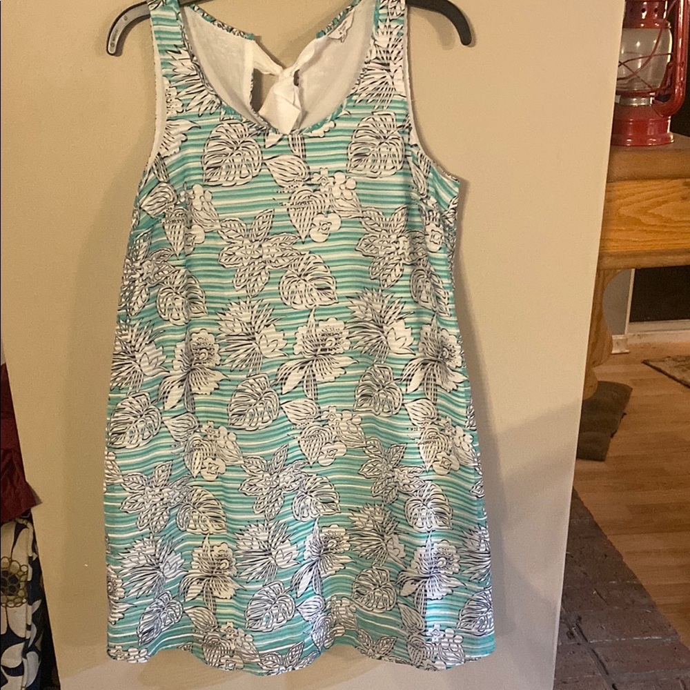 Floral Striped Sleeveless Dress